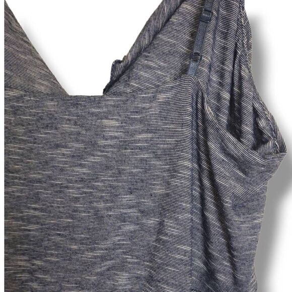 Max Studio Tshirt Maxi Dress Navy White VNeck Spaghetti Straps Sz S - Picture 3 of 10